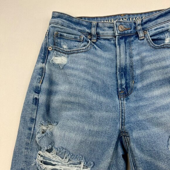 American Eagle Womens Distressed Mom Jeans Mid Rise Size 6 - Picture 4 of 10